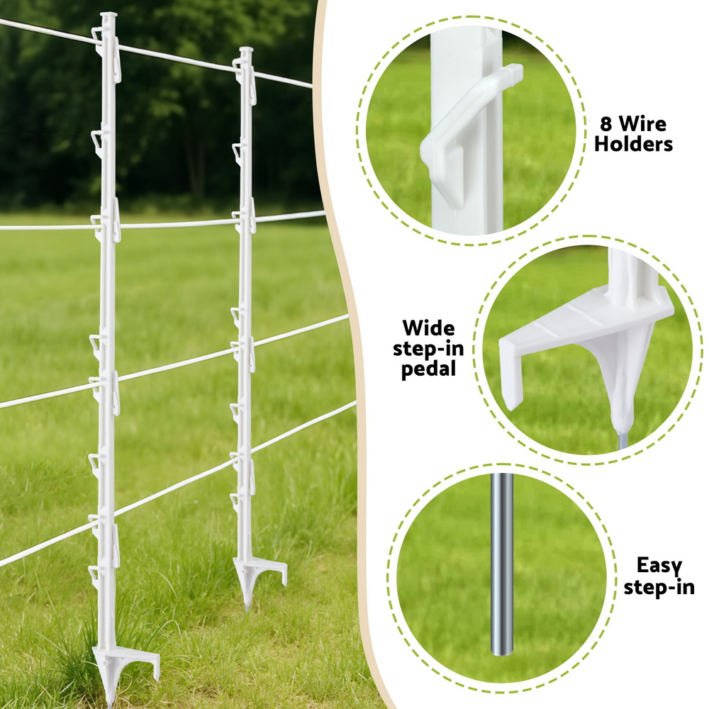 Giantz Electric Fence Posts 20pcs Electric Fence Poly White image 6