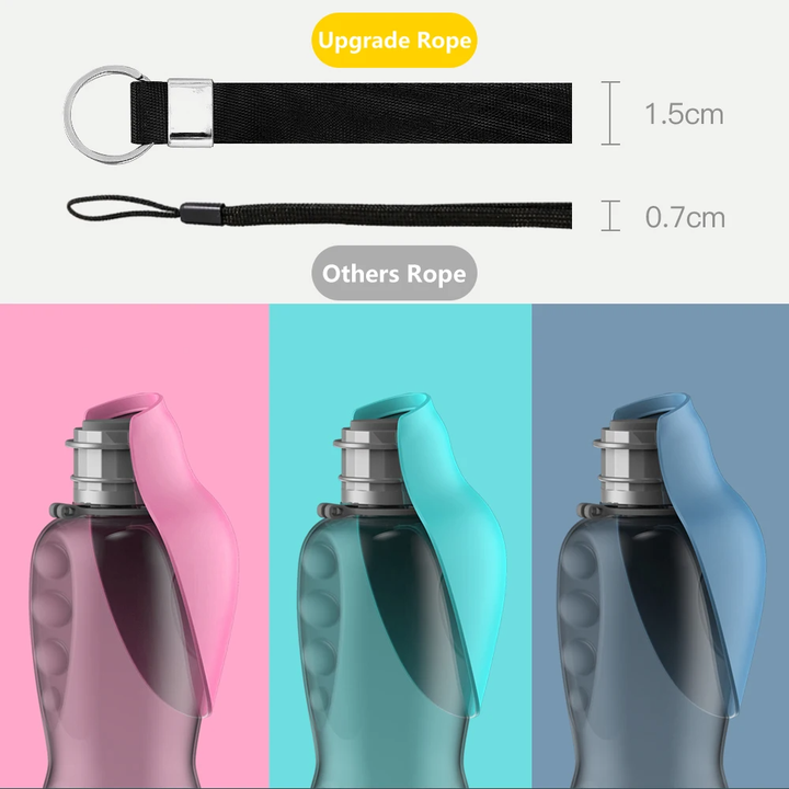 Pink And Grey Portable Foldable Pet Water Bottle with 800ml Capacity - Leakproof… image 6