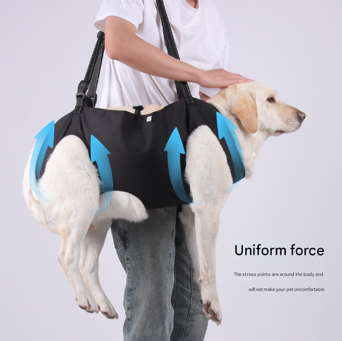 Black Pet Support Harness for Senior and Disabled Dogs - Adjustable Chest and Back… image 3