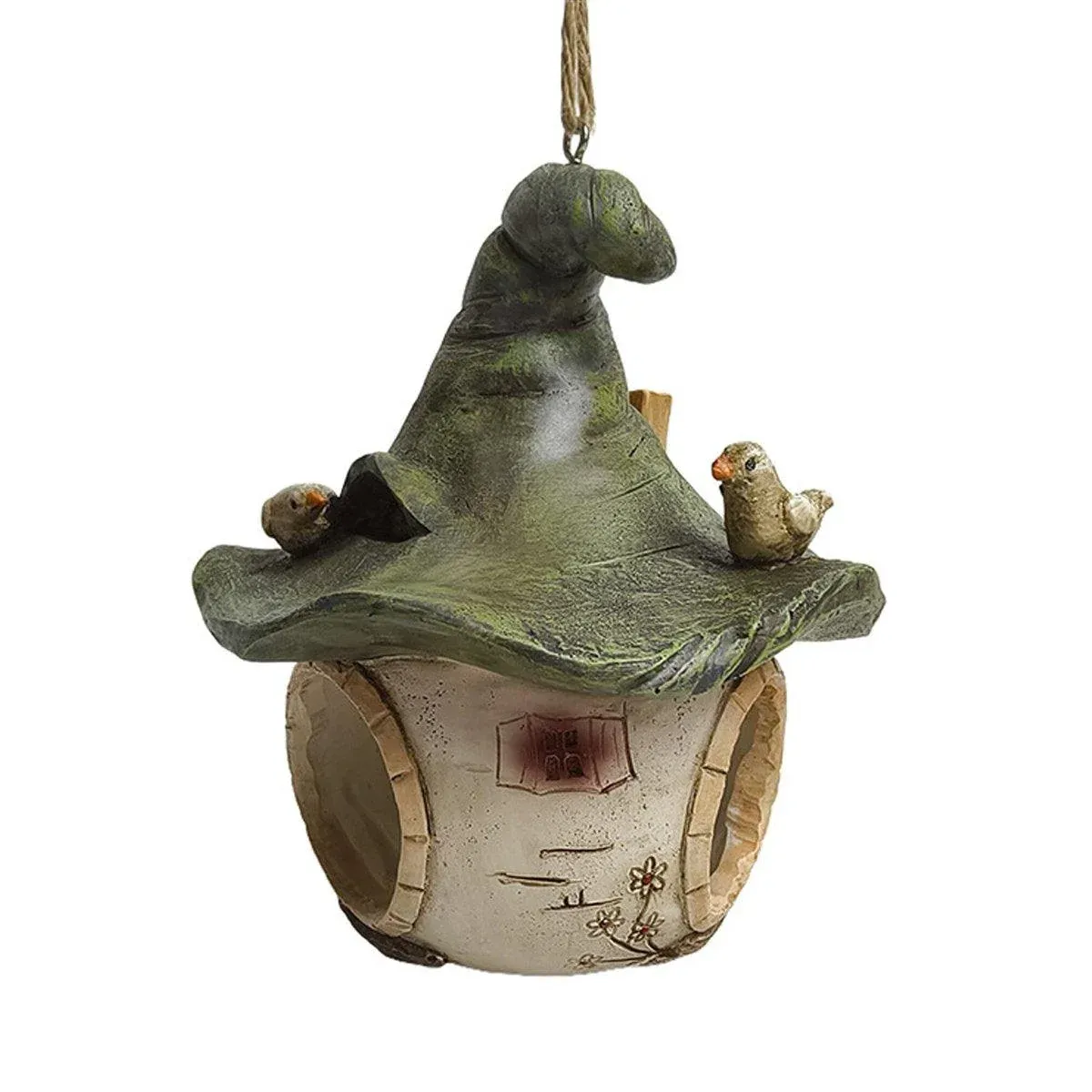 Cartoon Hanging Birdhouse Cozy Nest Resin Garden Outdoor Tree Patio Decor image 2