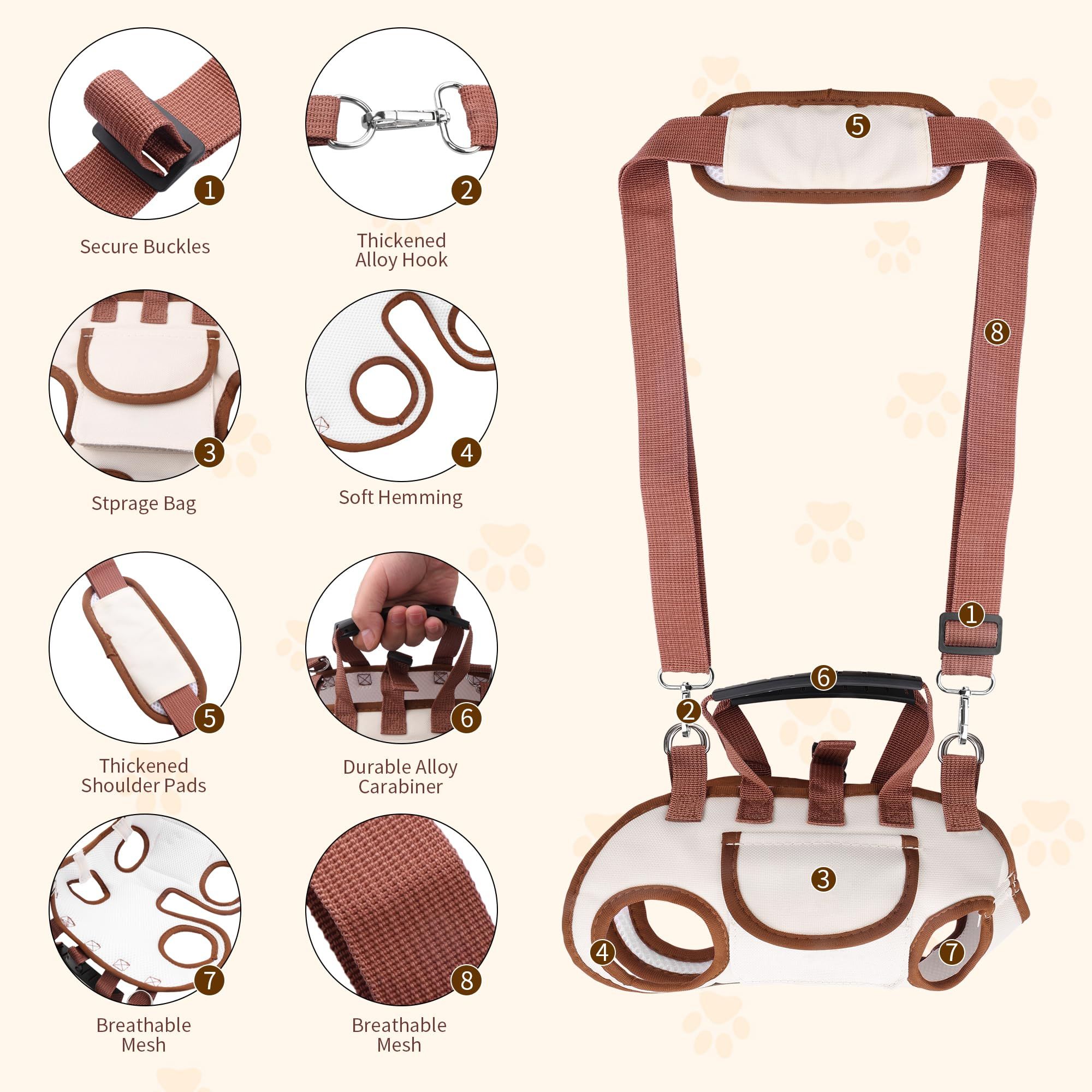Hands Free Dog Backpack Carrier for Small Dogs, Brown, S image 3