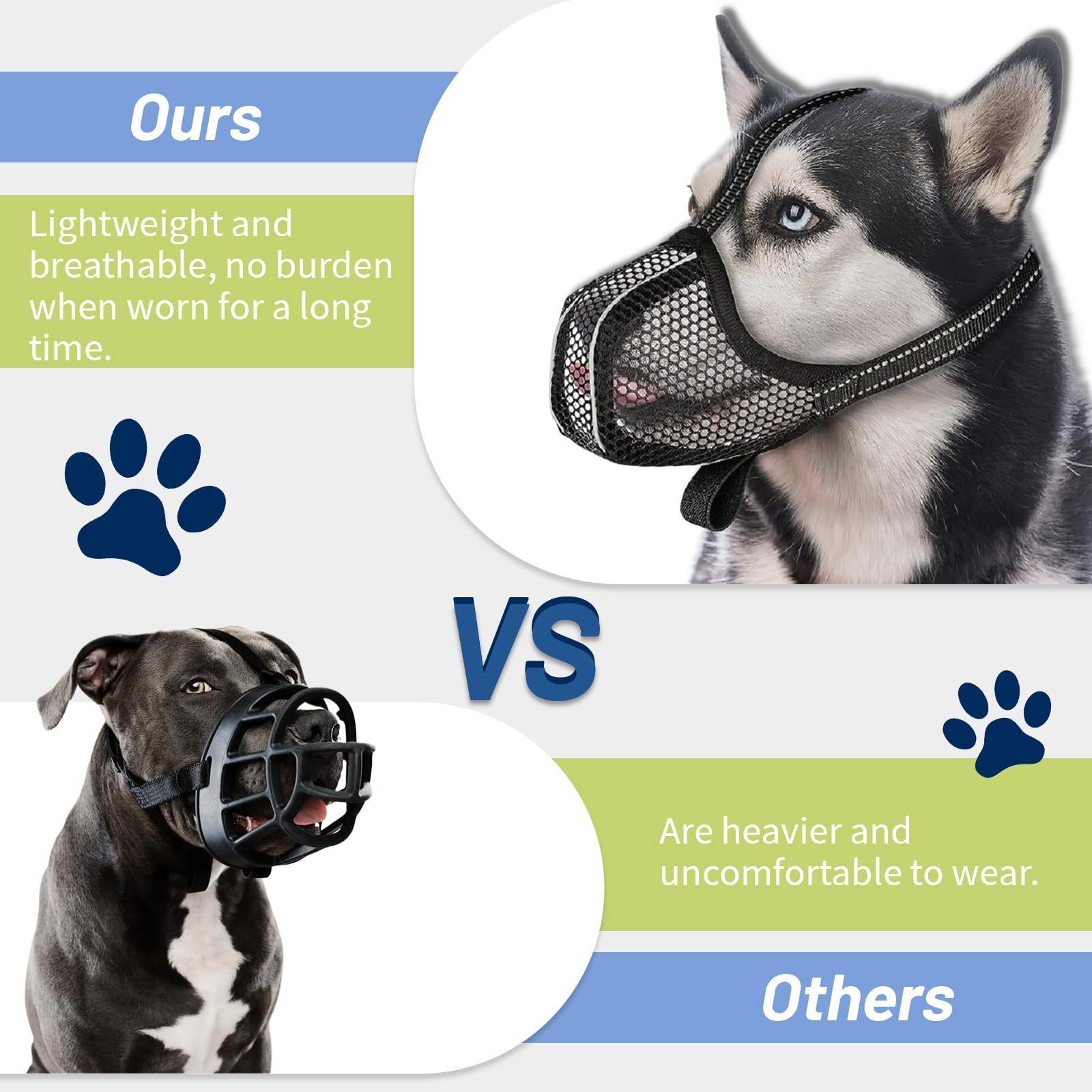 Breathable Mesh Dog Muzzle for Long-Snout Breeds with Reflective Adjustable Straps image 4