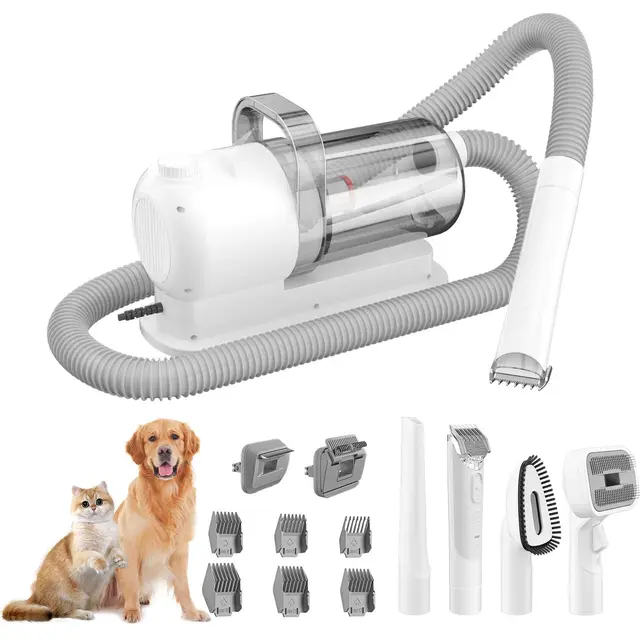 Pet Grooming Vacuum Kit 13000Pa Strong Suction 99% Hair Removal 6 Clipper Combs 5…