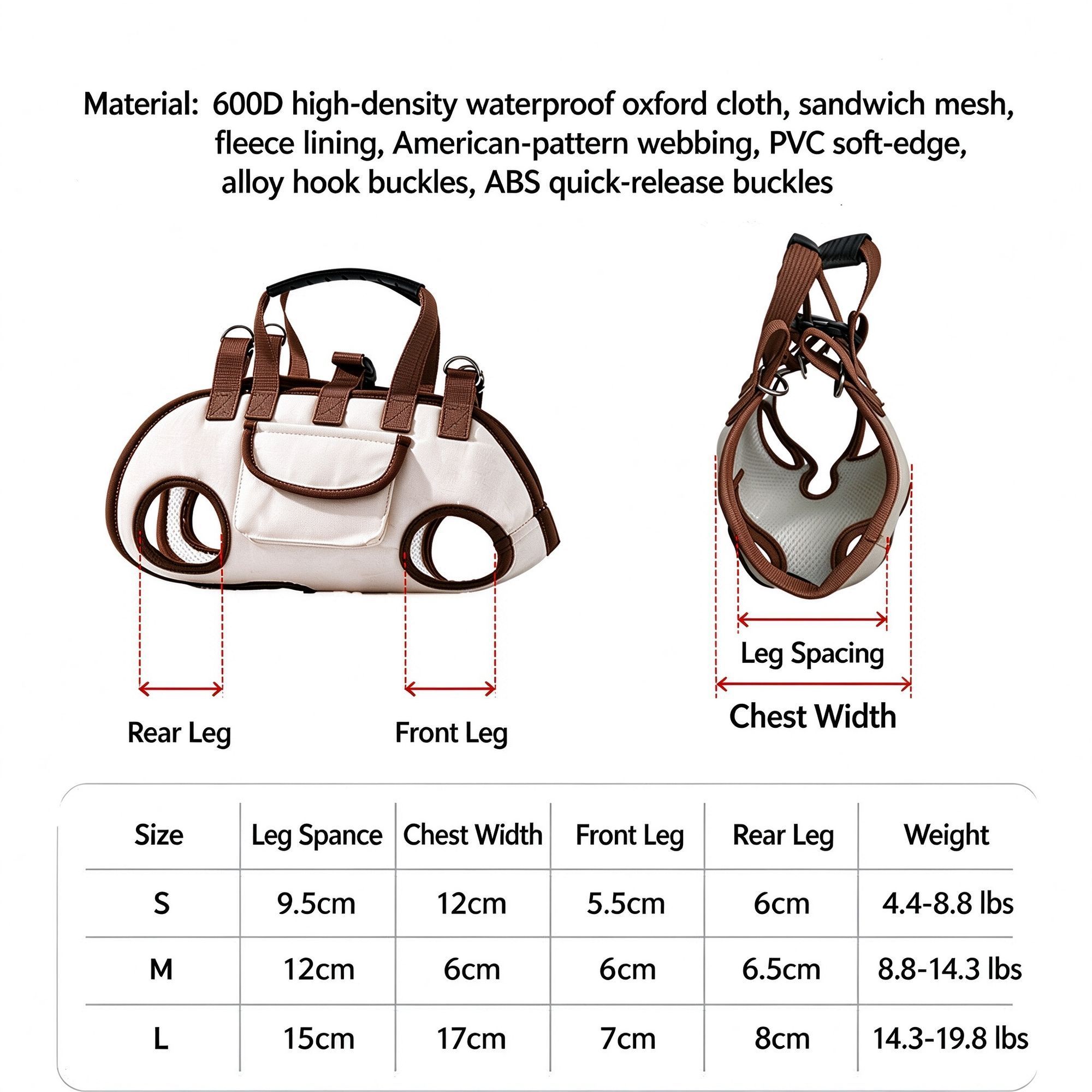 Horizontal Breathable Dog Shoulder Carrier Lomi Brown Upgraded Version L Size for… image 2