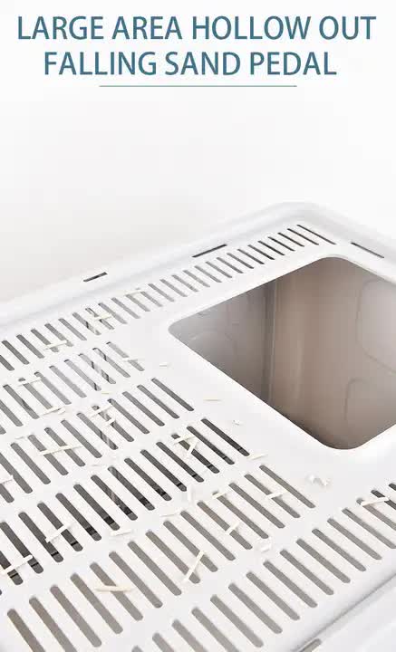 Foldable Cat Litter Box with Pull-Out Tray -Easy Cleaning and Anti-Splash Design Grey… image 5