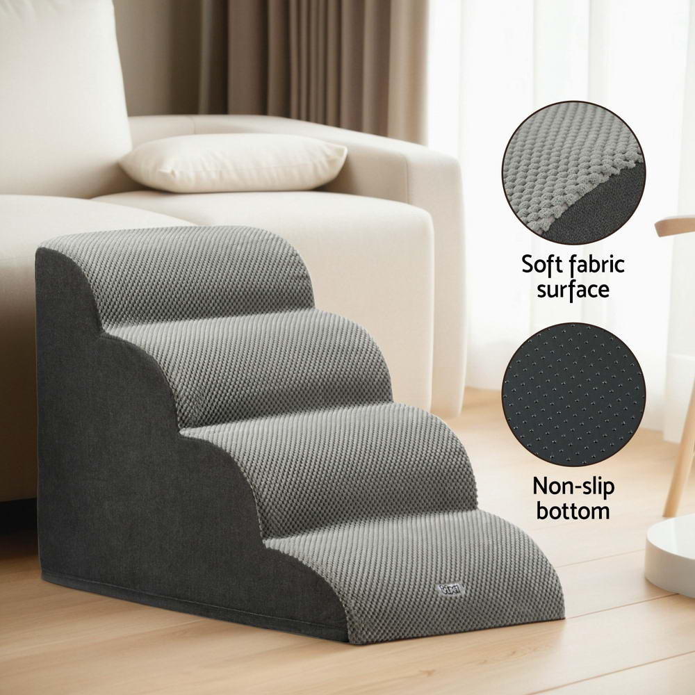 i.Pet Dog Ramp Steps Foam 4 Tier Pet Stairs For Bed Sofa Car Portable Indoor image 5