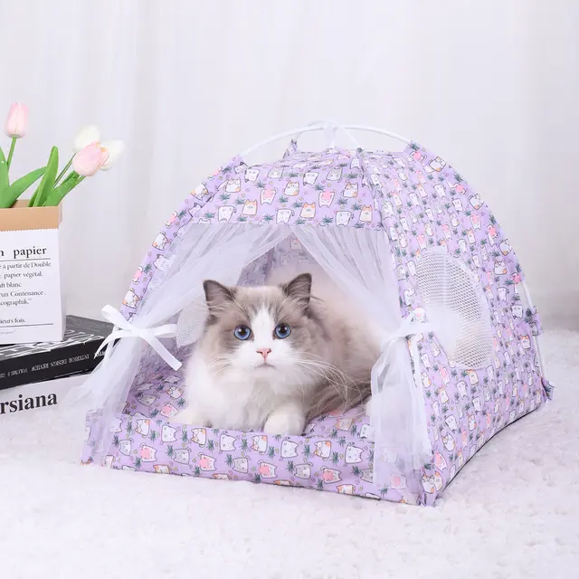 S 35*35CM 5 Catties Within The Pet Purple Cat Cooling Summer Pet Tent - Portable…