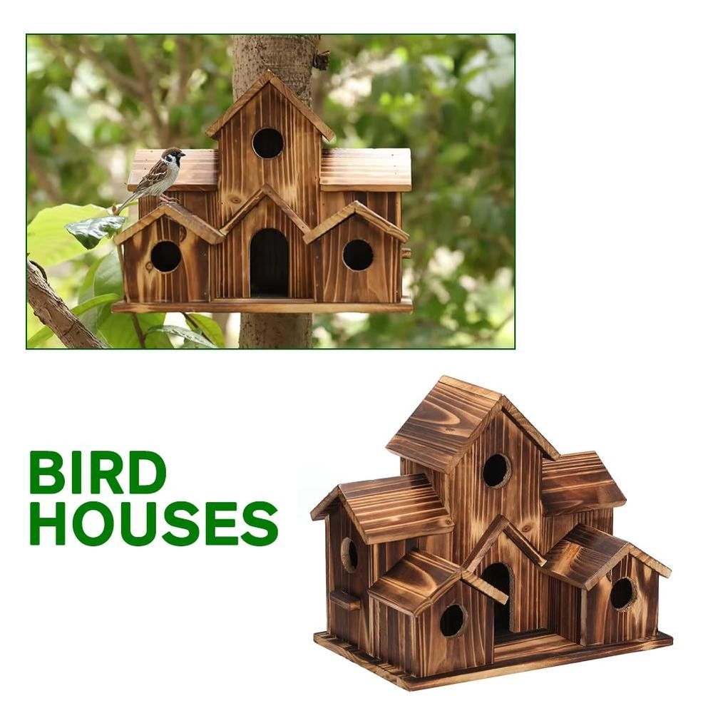 Bird House for Outdoor Garden Hanging Wood Decoration image 2