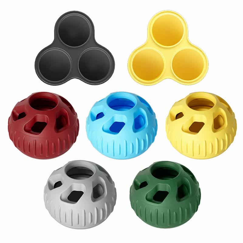 Grey Ball and Yellow Mold Pet Treat Dispensing Ball and Molding Set - Silicone Dog… image 3