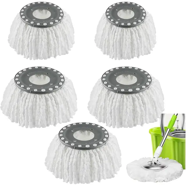 5 PCS Spin Mop Heads Replacement Refill for Old Hurricane Mr.Clean 360 Spin Magic…