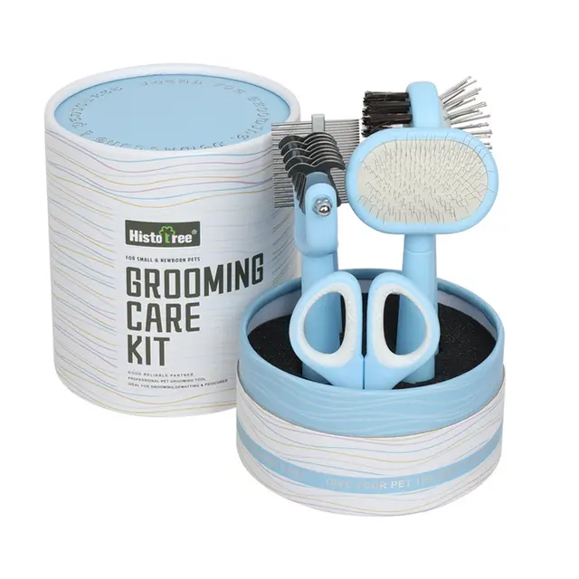 Blue Complete 5-in-1 Pet Grooming Care Kit - Professional Deshedding Brushes