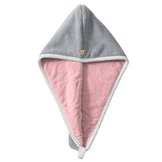 Hair Towel Household Bathroom Thickened Double-Layer Hair Dryer Cap