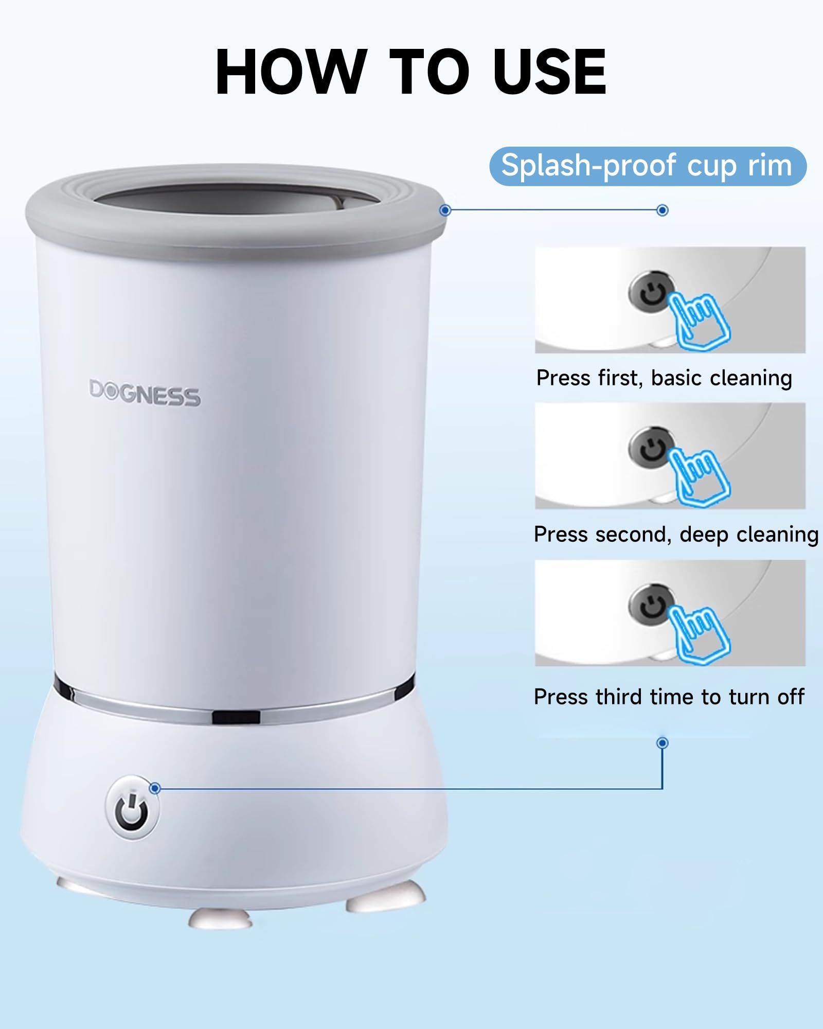 Automatic Dog Paw Cleaner for Dogs，2 Speeds Electric Paw Feet Cleaner for Small…, Blue image 5