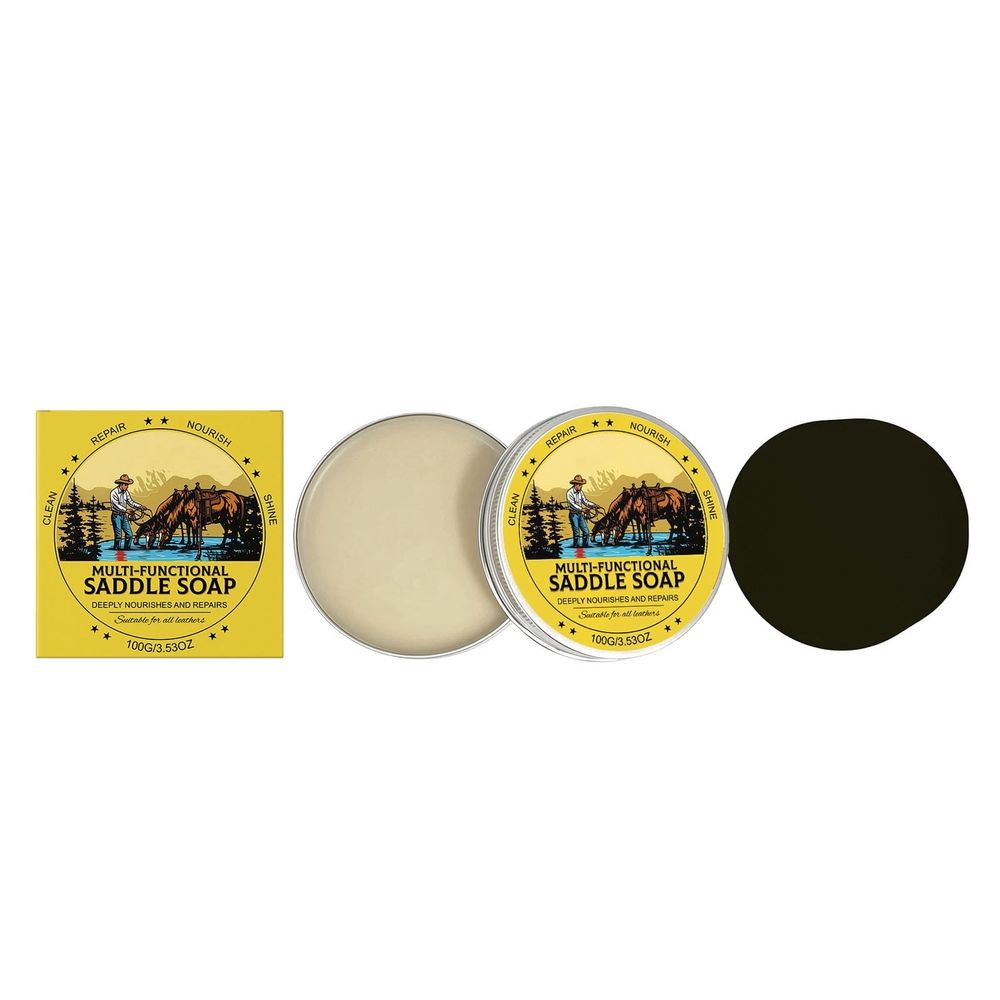 Leather Saddle Soap Deep Cleansing and Nourishing 2-In-1 Saddle Care Cream for…