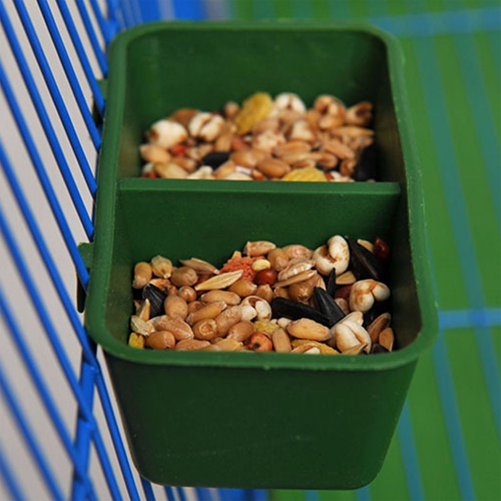 Bird Feeder Cup for Cage Hanging Plastic Conjoined 2 Cups Water Feed Trays for for… image 3