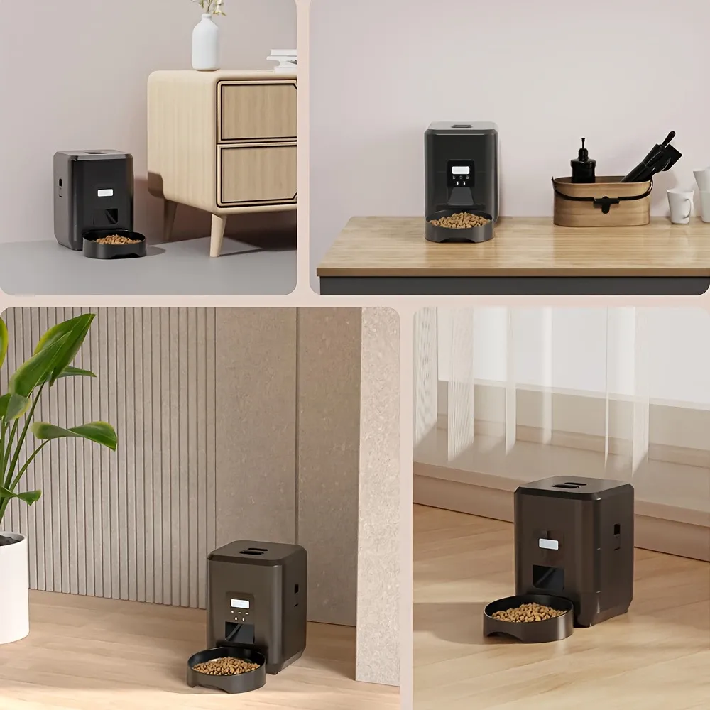 Timed Pet Feeder 2L Programmable Portions, Black image 2
