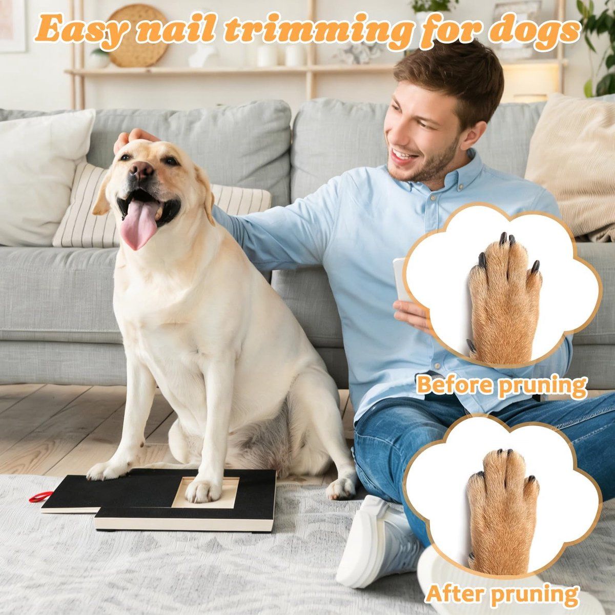 Dog Scratch Board for Nails with Treat Compartment, Black, 35 × 25 × 3cm image 3