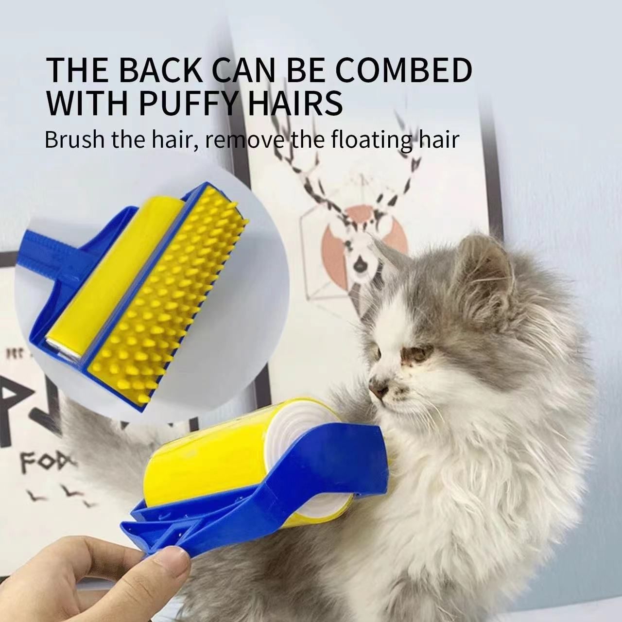 Pet Hair Remover and Automatic Groomer - Removes Fur, Yellow image 2