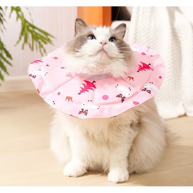 2 Pcs Size S Pink Comfortable Pet Recovery Collar