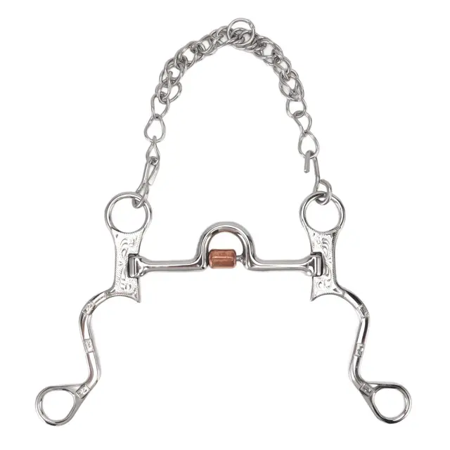 120mm Horse Mouth Snaffle with Chain Stainless Steel Horse Bit for Equestrian Training…