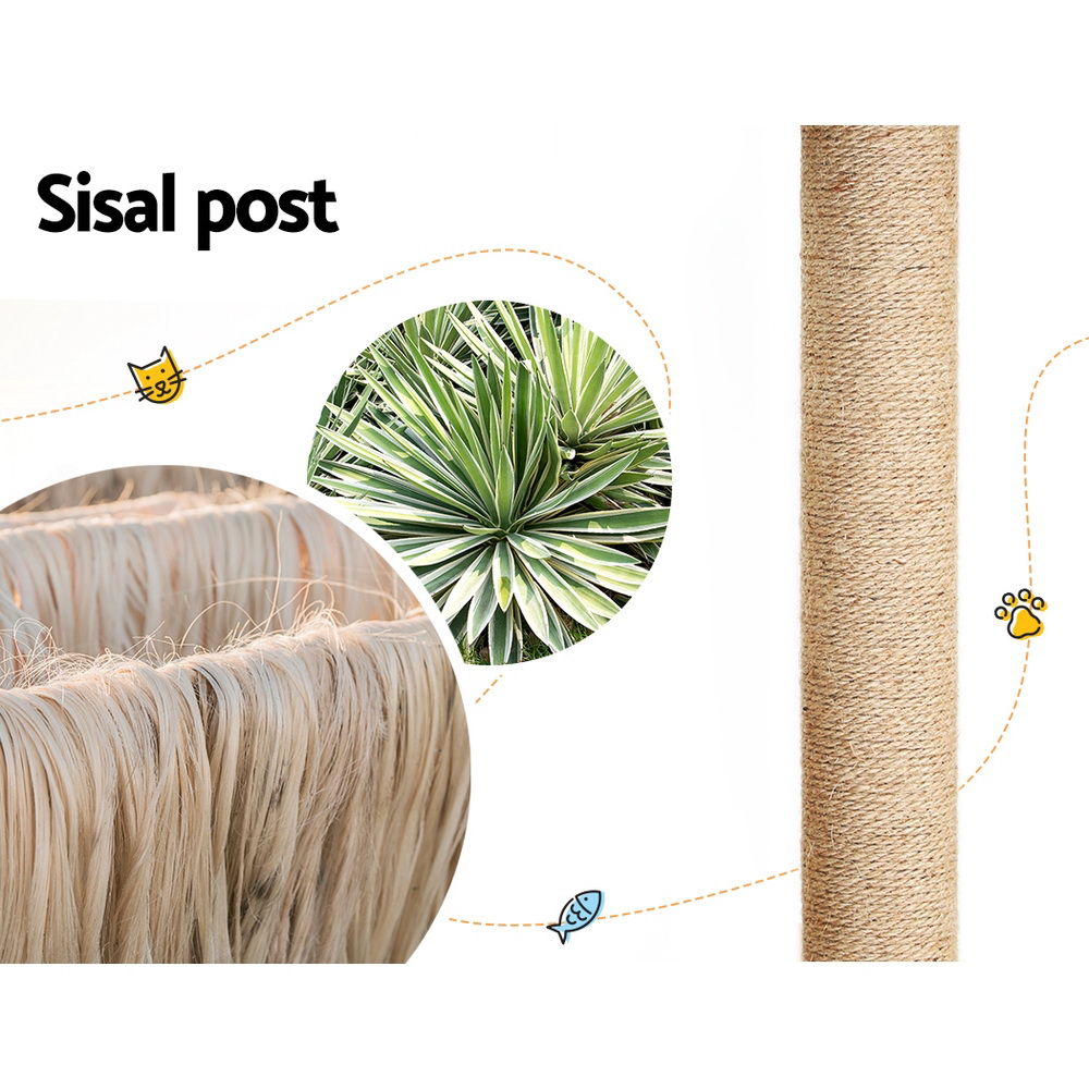i.Pet Cat Tree 141cm Tower Scratching Post Scratcher Wood Bed Condo Toys House Ladder image 6