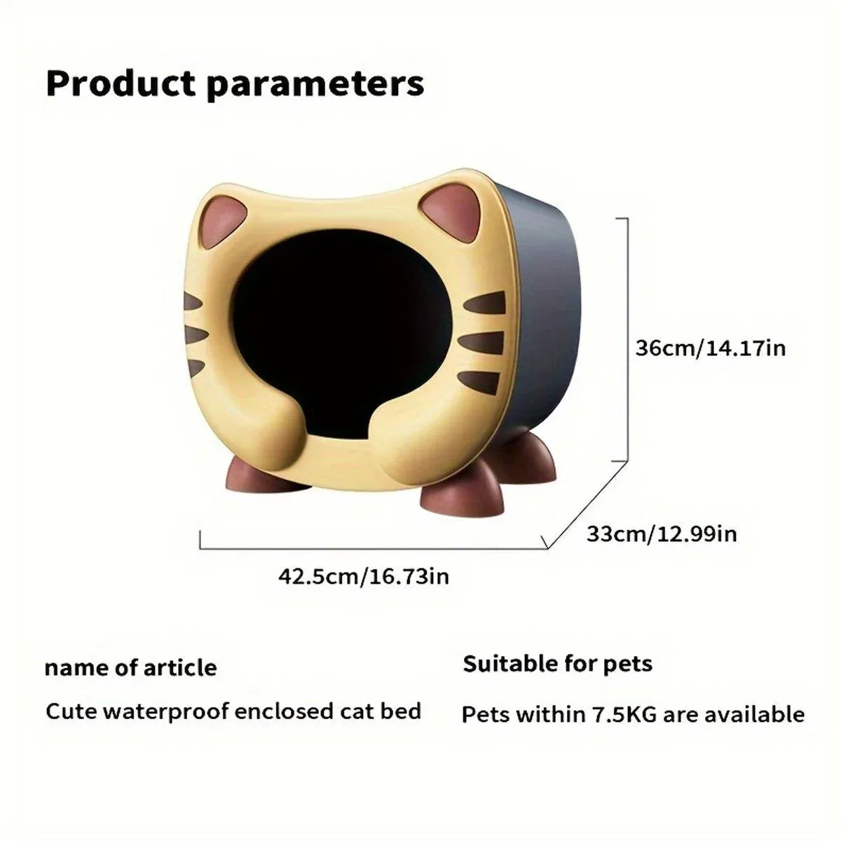 Semi Closed Cat Nest Soft Cozy Pet Bed for Cats Small Animals Indoor Sleeping - Blue image 4