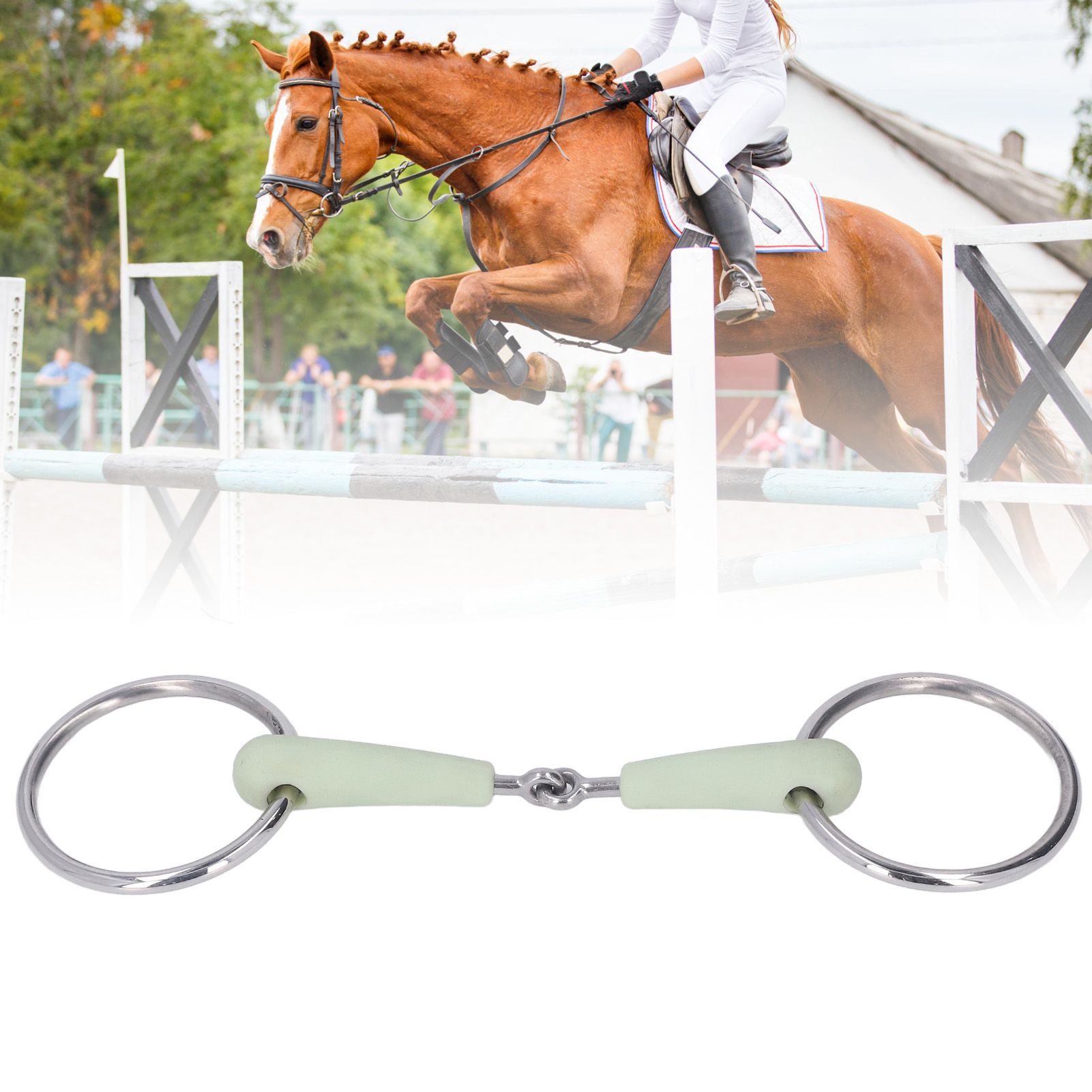 130mm Horse Mouth Snaffle with Chain Stainless Steel Horse Bit for Equestrian Training… image 11