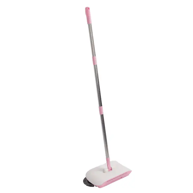 2 in 1 Hand Push Floor Sweeper Stainless Steel 180 Degree Rotating Hard Floor Mopping…