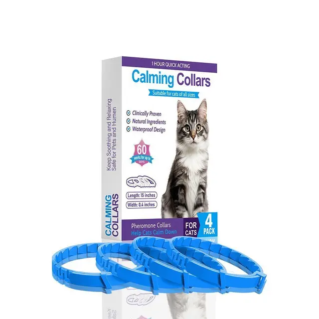 4 Pack Blue Cat Calming Collar 38cm