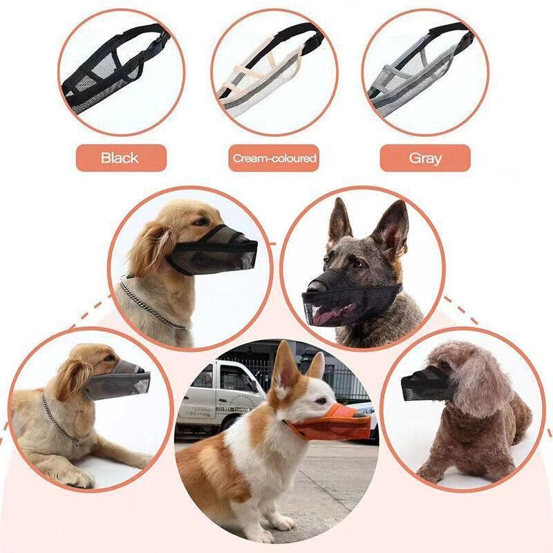 Adjustable XXS Size Pet Dog Mask Mouth Muzzle Anti Barking Bite Stop Chewing Mask - Grey image 11