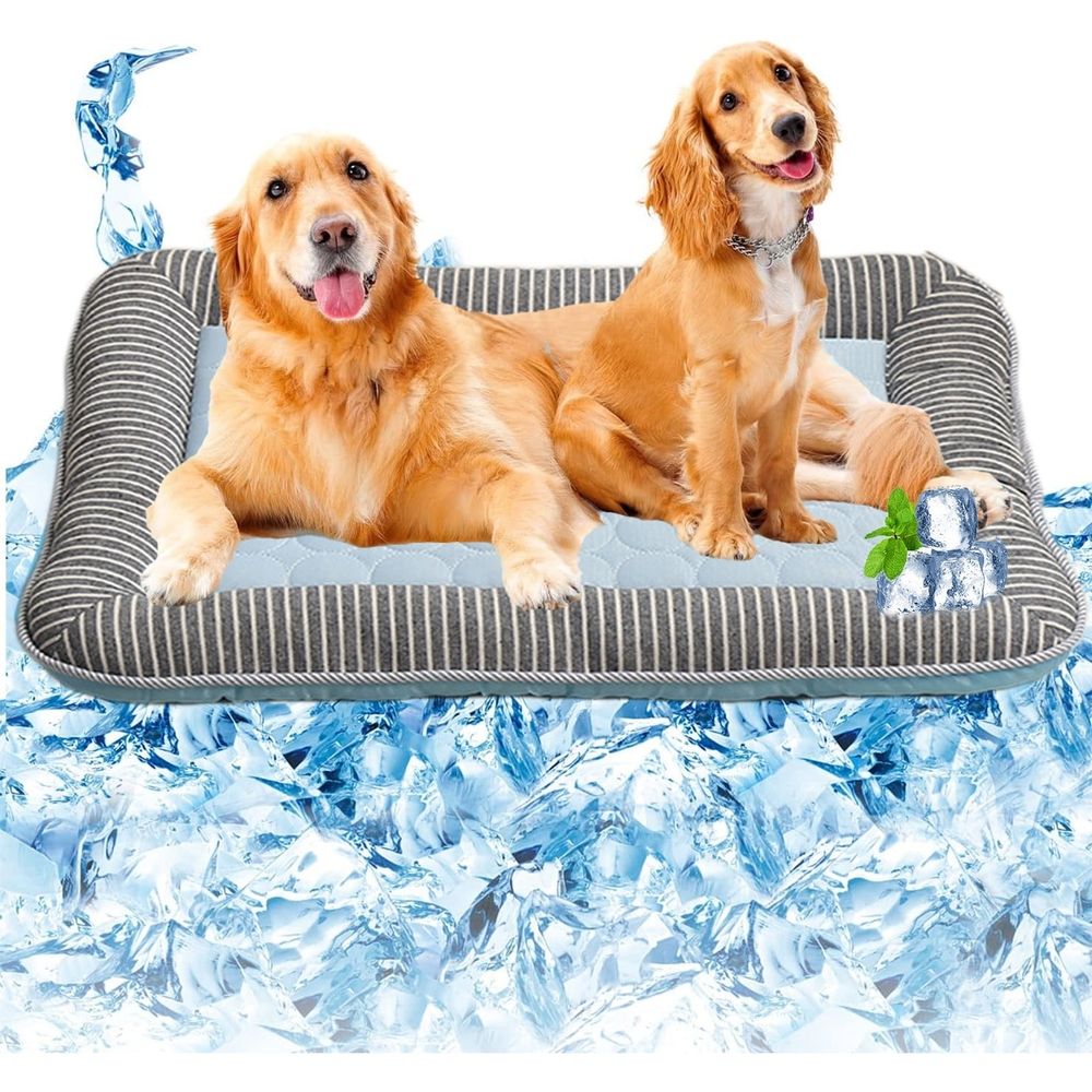 Pink Washable Ice Silk Cool Pet Bed For Dogs Cats Summer Portable Non Slip Cooling… image 5