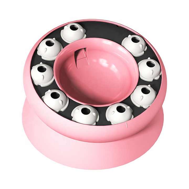 Pink Interactive Slow Feeder Cat Bowl - 15° Tilt Design image 2
