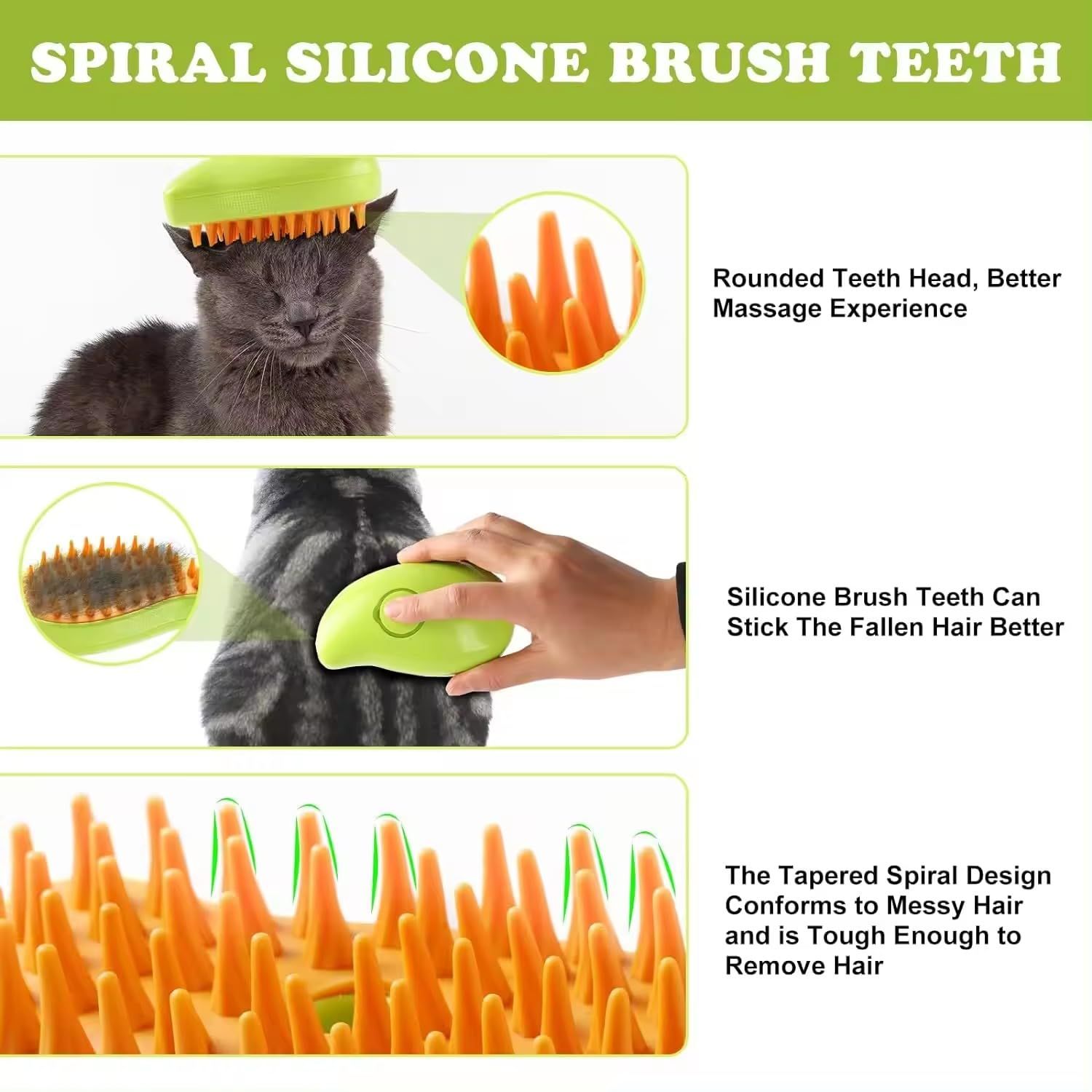 Cat Steam Brush - Steam Brush for Cats - Steam Cat Brush - 3 in 1 Pet Brush - Cat… image 4