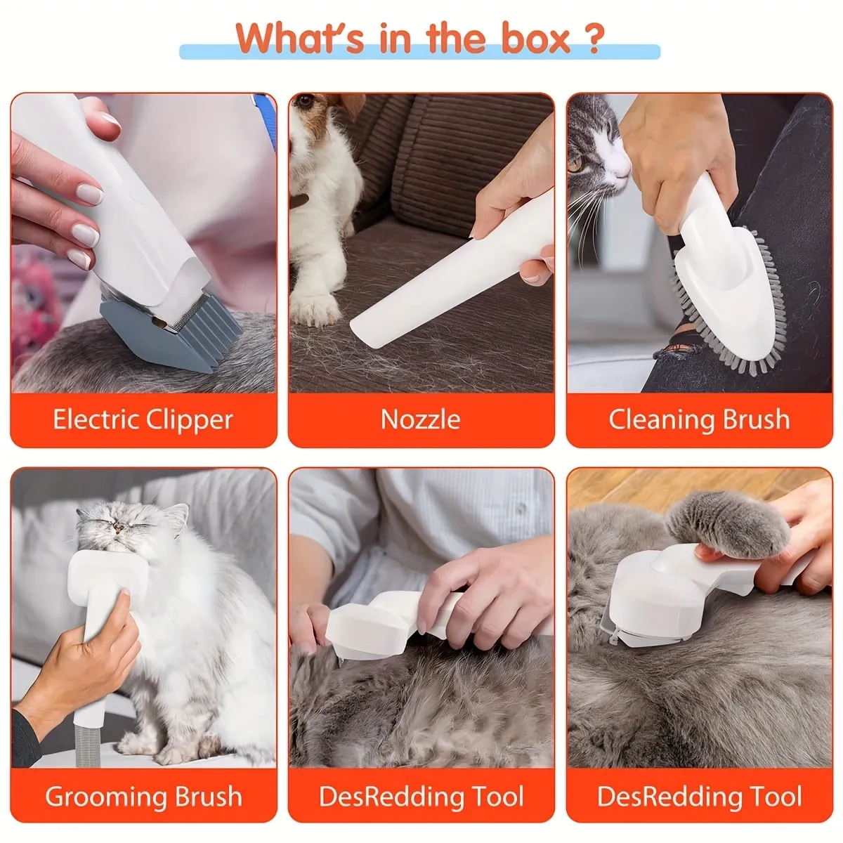 Pet Grooming Vacuum Kit 13000Pa Strong Suction 99% Hair Removal 6 Clipper Combs 5… image 4