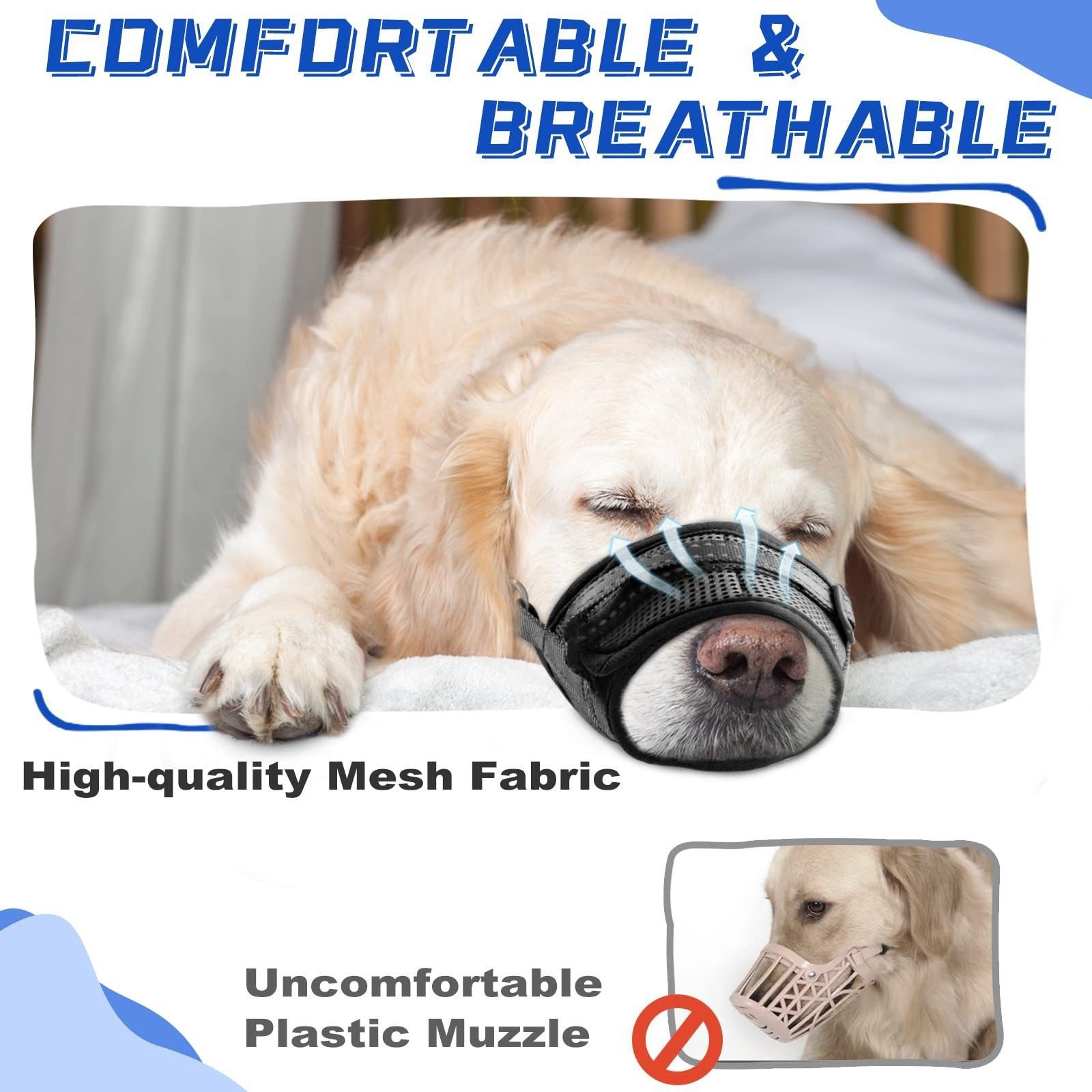 Soft Breathable Mesh Dog Muzzle for Small Medium Large Dogs image 9