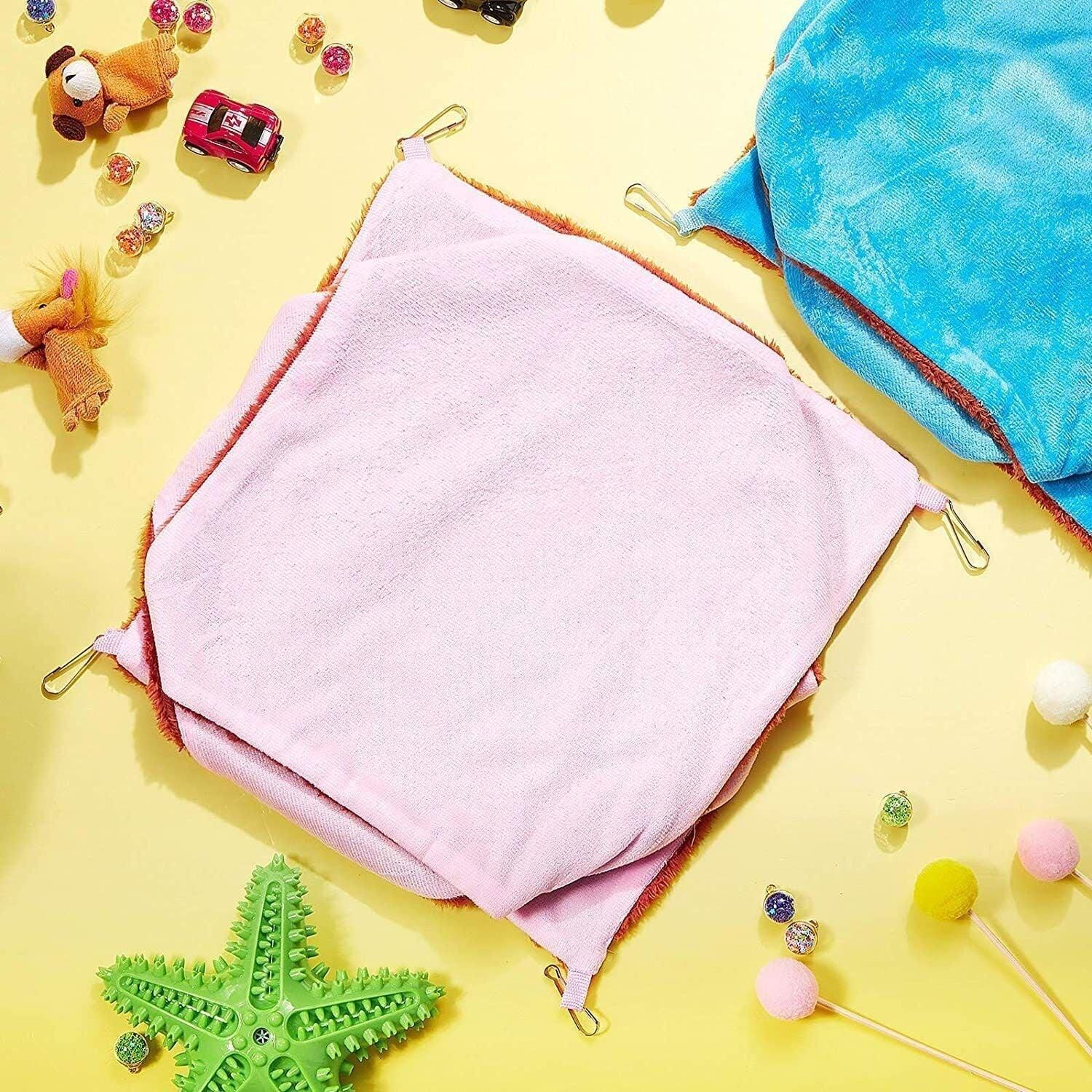 Hanging Hammock Nest Bed for Hamster Guinea Pig Ferret Rat Mice Cage Warmer Toy - Pink… image 9