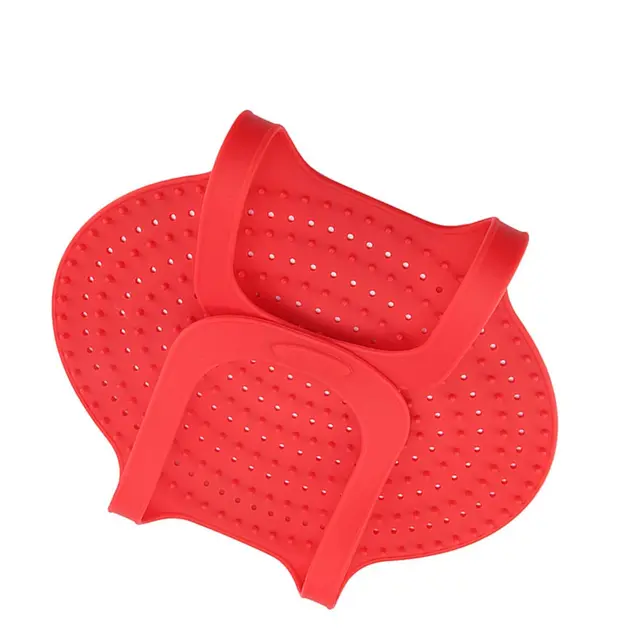 Food Grade Silicone Heat Resistant Turkey Lifter Non Stick Poultry Cooking Mat, Red