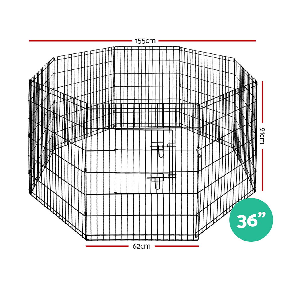 i.Pet 36" 8 Panel Dog Playpen Pet Fence Exercise Cage Enclosure Play Pen image 2