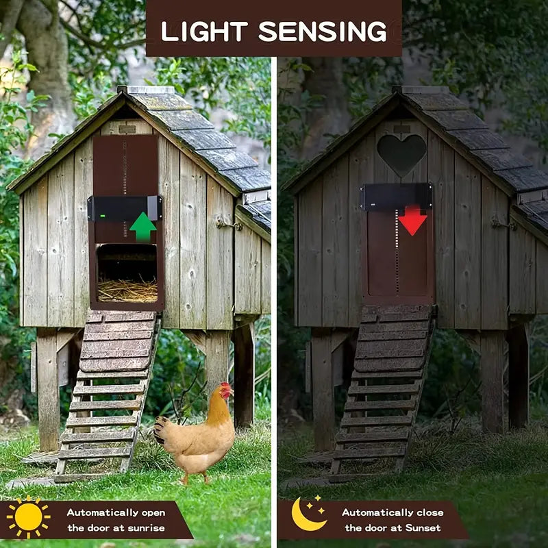 NNETM PCS Automatic Chicken House Coop Door Light-Sensitive Night And Morning Delay… image 3