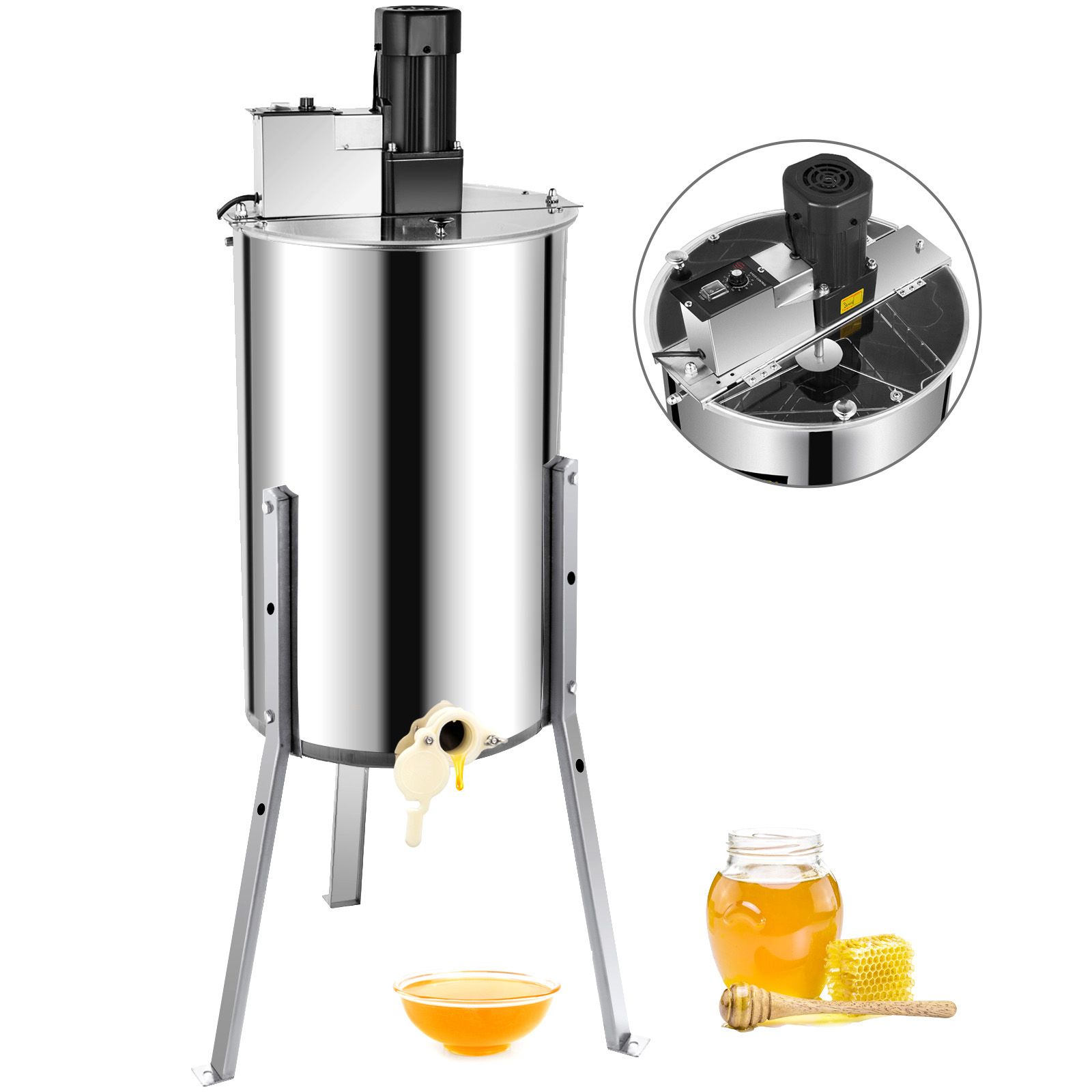 3/6 Frame Electric Honey Extractor Beekeeping Stainless Steel W/ 3 Legs image 9