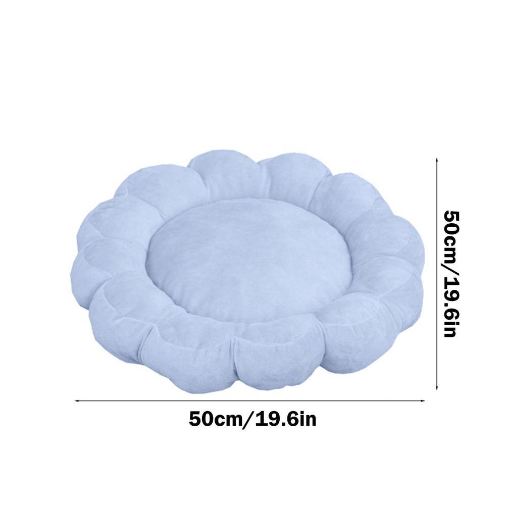 Blue Blue Thickened Fluffy Donut Pet Bed For Small Dogs And Cats Round Warm Sleeping… image 3