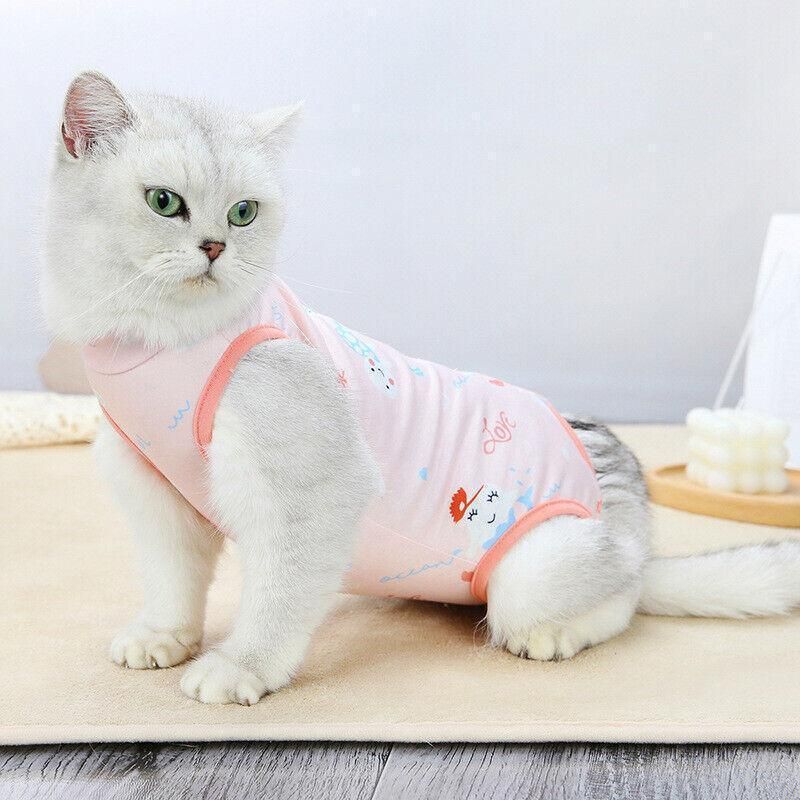 Pet Cat Postoperative Recovery Suit Pet Surgery Clothing Sterilization Weaning Pink… image 3
