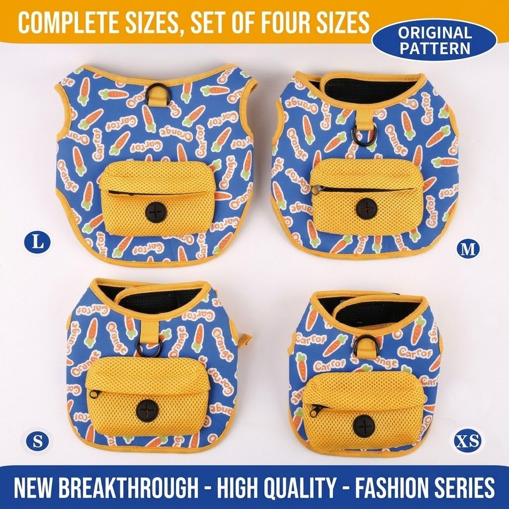 Adventure-Ready Pet Vest Harness with Matching Poop Bag Carrier – Breathable…, L image 4