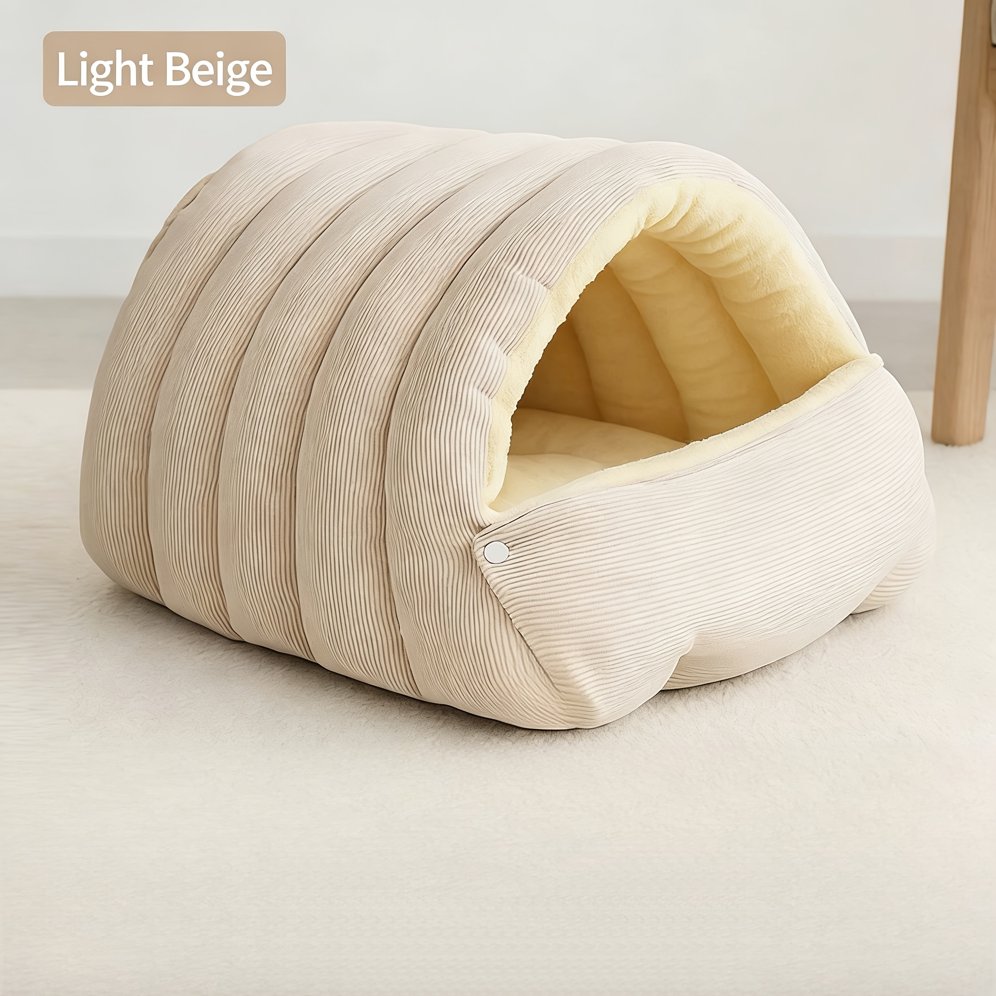 High-Elasticity Warm Cat Bed: 45×30×19cm Wrapped Design, Light Purple, 45 × 30 × 19cm image 7