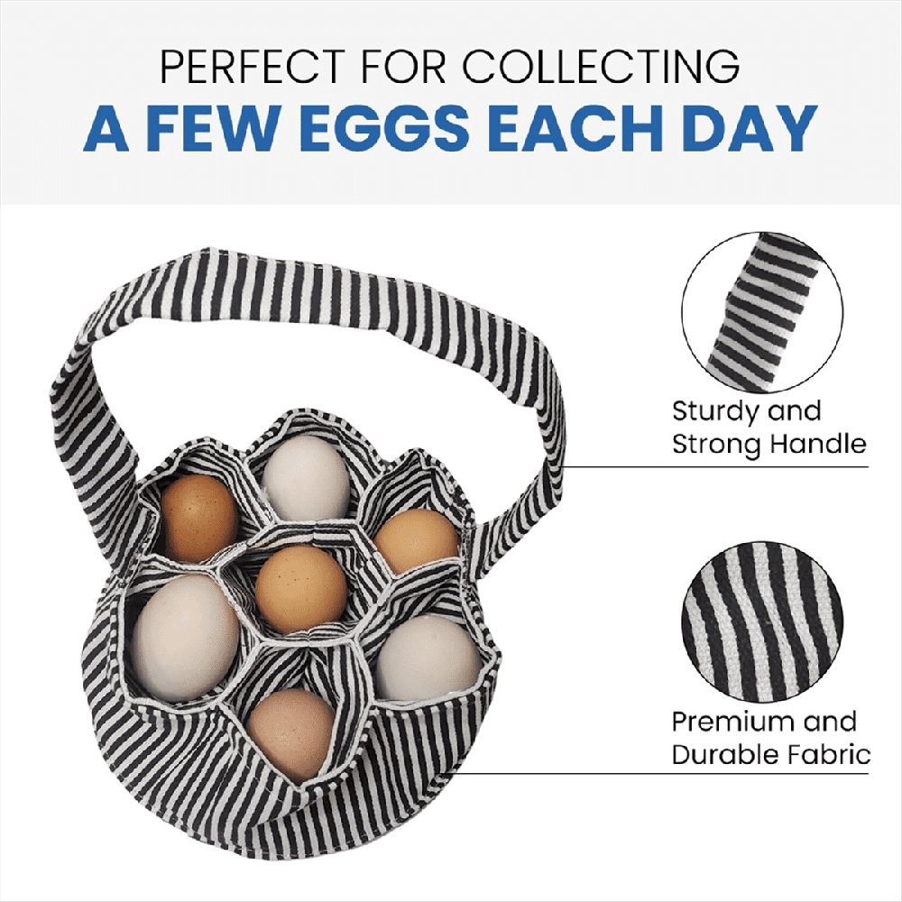 Mini Fabric Egg Basket for Gathering Eggs - 1PCS Collecting with 7 Pouches Chicken image 2