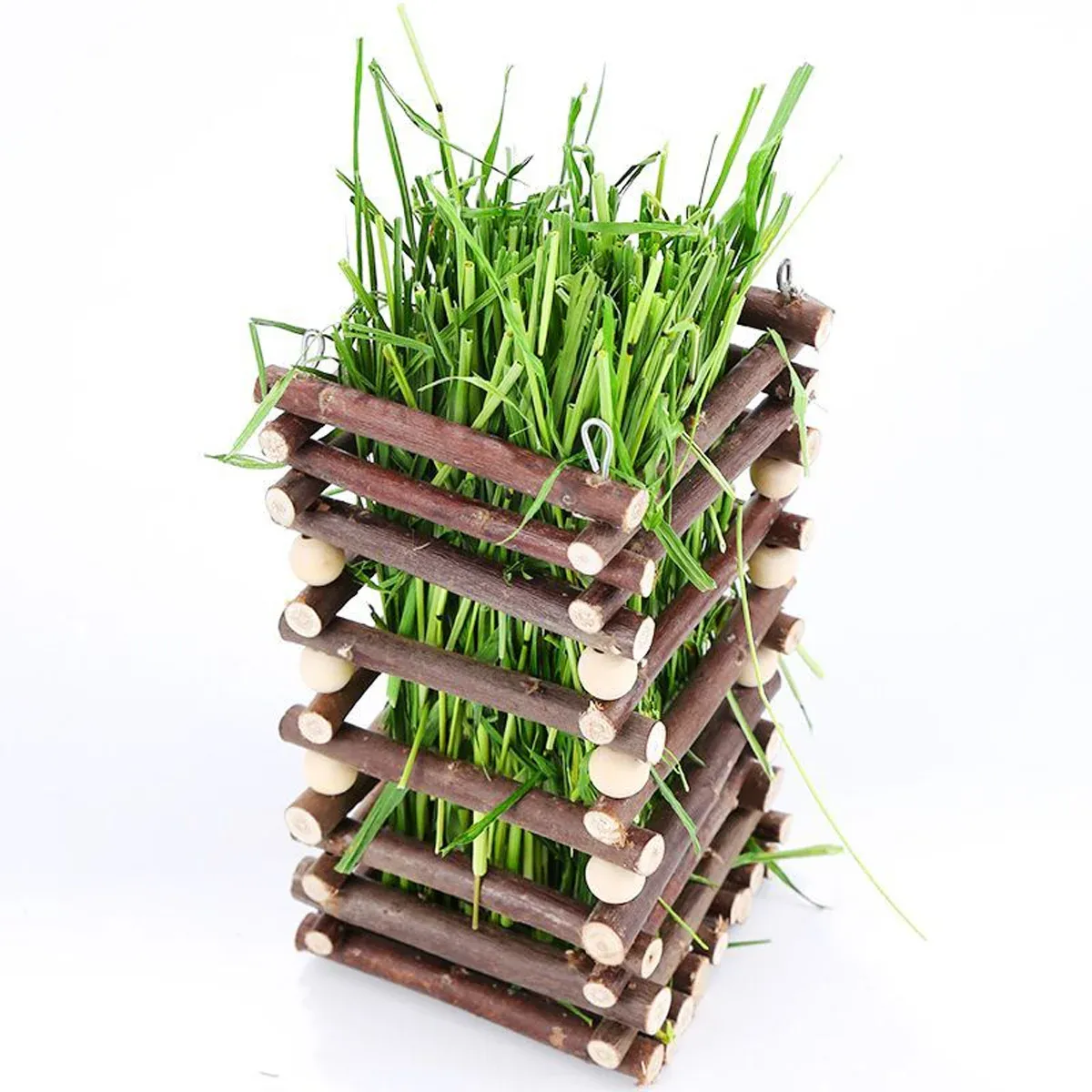 Rabbit Hay Feeder Rack Apple Wood Grass Holder Natural Food Rack Small Pet image 12