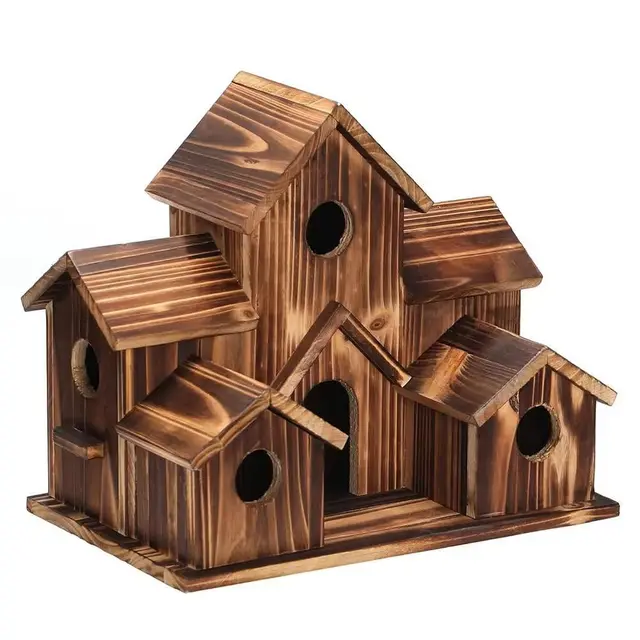Bird House for Outdoor Garden Hanging Wood Decoration