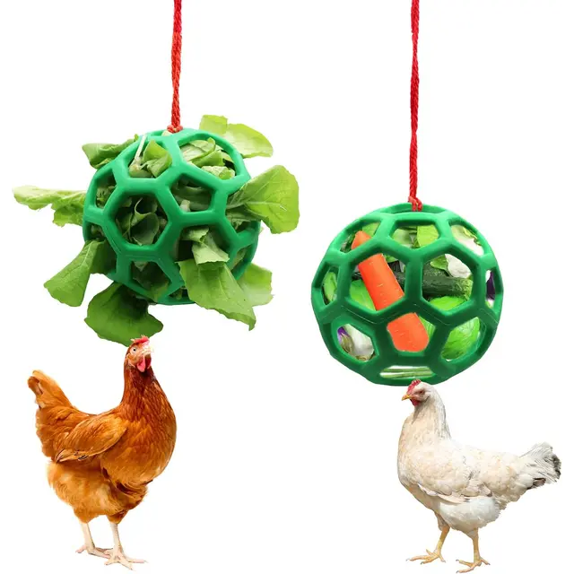 2pcs Chicken Vegetable Feeder Ball Hanging Feeding Toy