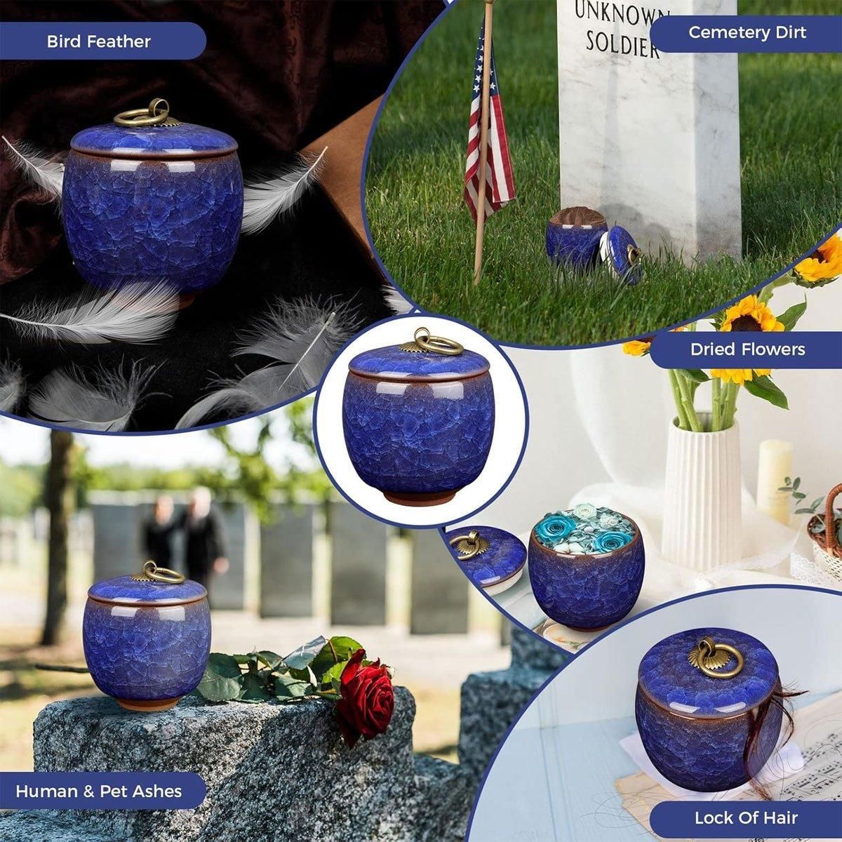 Small Pet Urn for Ashes Memorial Keepsake Urns for Dog Cat Cremation Remains - White image 7
