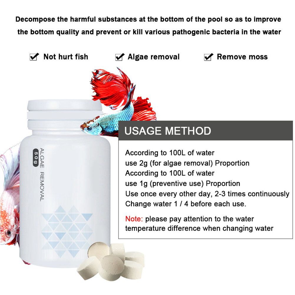 Fish Tank Cleaning Powder Algae Repellent Agent Tank Moss Remover Aquarium Fish Tank… image 3